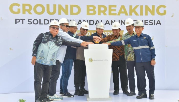 Hilirisasi Timah, Gubernur Ansar dan Hashim Groundbreaking Pembangunan PT Solder Tin Andalan Indonesia