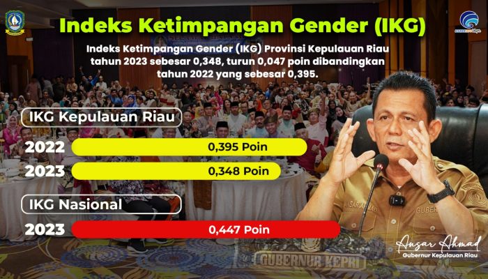 Indeks Ketimpangan Gender di Kepri Turun 0,348 Poin, Lebih Baik dari Angka Nasional
