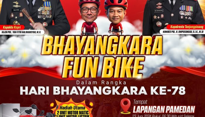Polda Kepri Akan Gelar Bhayangkara Fun Bike di Tanjungpinang, Doorprize Motor Matic Dan Listrik