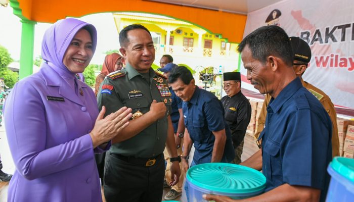 Kunker di Kepri, Panglima TNI Serahkan Bansos 800 Paket Sembako di Pulau Penyengat