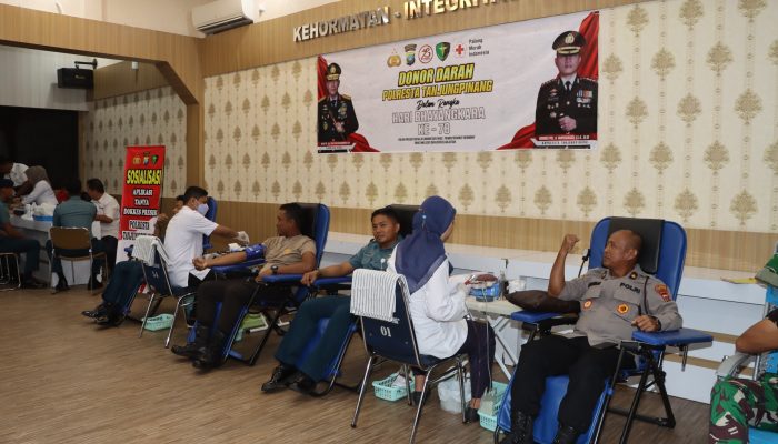 87 Personil Polresta Tanjungpinang Ikuti Donor Darah Hari Bhayangkara ke-78