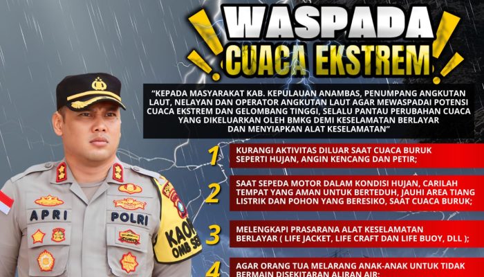 Ini Himbauan Kapolres Kepulauan Anambas Untuk Warga Saat Cuaca Ekstrim