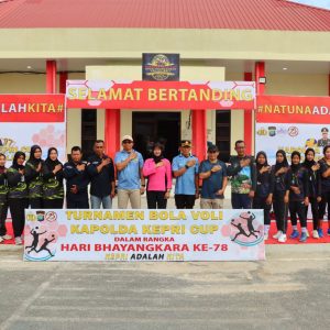 Sambut HUT Bhayangkara Ke-78, Polres Natuna Gelar Turnamen Bola Voly Kapolda Kepri U23