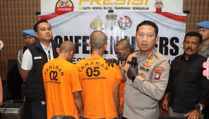 Polresta Tanjungpinang Bekuk 3 Pengedar Narkoba Dengan BB Sabu 234,04 Gram