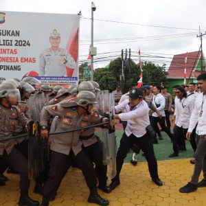 Antisipasi Aksi Unjuk Rasa Pemilu, Polresta Tanjungpinang Laksanakan Latihan Dalmas