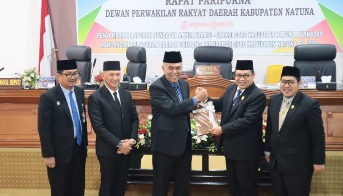 Perubahan APBD Natuna TA 2024 Disahkan Rp1,303 Triliun, Naik Rp142 Miliar 
