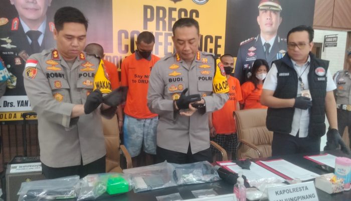 Polresta Tanjungpinang Bekuk 5 Terduga Pengedar Narkoba dan  Amankan 504 Gram Sabu