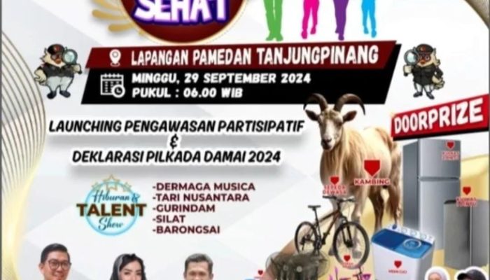 Besok, Jalan Sehat Bersama Bawaslu Tanjungpinang Berikan Doorprice Kambing 