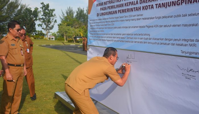 ASN Netral Dalam Pilkada 2024, Pemko Tanjungpinang Teken Pakta Integritas