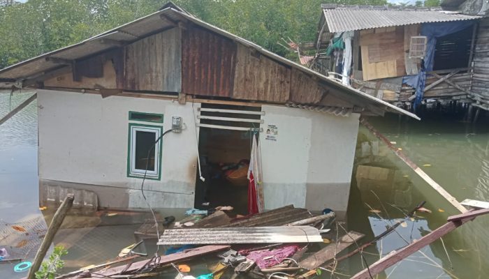 Kayu Penyangga Lapuk, Rumah Panggung Diatas Laut Tanjungpinang Roboh