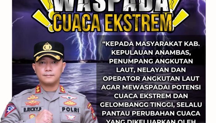 Peringatan BMKG, Warga Anambas Dihimbau Waspada Angin Kencang Dan Gelombang Tinggi