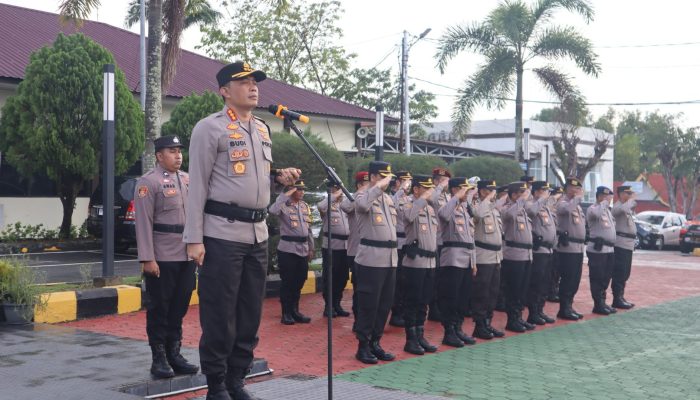 Polresta Tanjungpinang Gelar Apel Pergeseran Pasukan Pengamanan Pilkada 2024