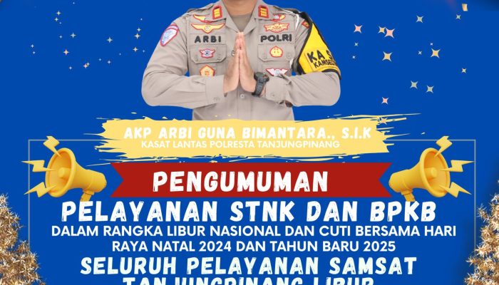 Nataru 2025, Pelayanan SIM, BPKB, STNK di Samsat Tanjungpinang Tutup Sementara