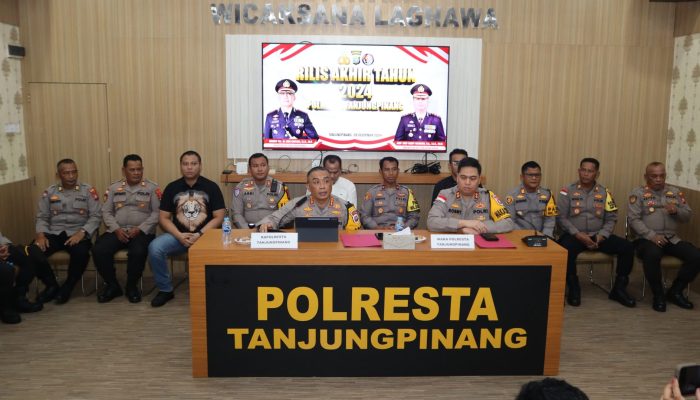 Polresta Tanjungpinang Merilis Kejadian di Tahun 2024, Laka Lantas Naik 18 Persen Dibandingkan 2023