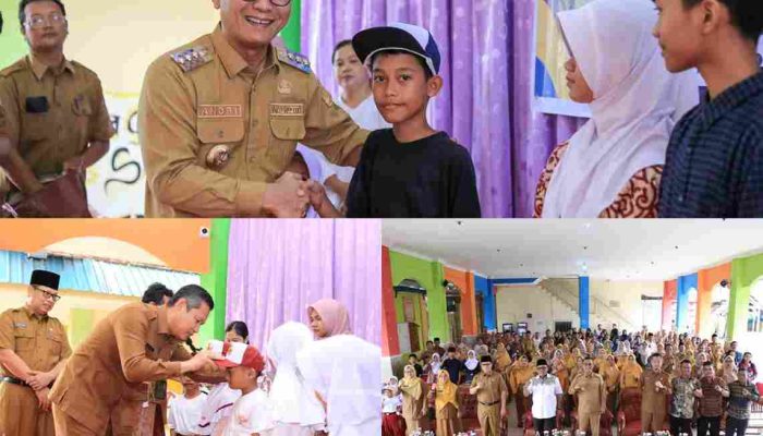Pemko Tanjungpinang Bagikan  Seragam Sekolah Gratis Pelajar SD dan SMP untuk 6.495 Siswa