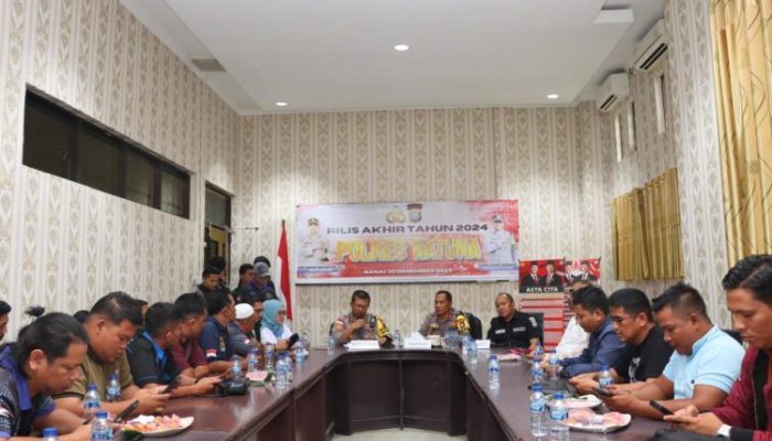 Rilis Akhir Tahun 2024 di Polres Natuna, 76 Kasus Laka Lantas Didominasi Laka Tunggal