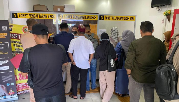 Pemohon SKCK di Polresta Tanjungpinang Dipadati Tenaga PPPK  