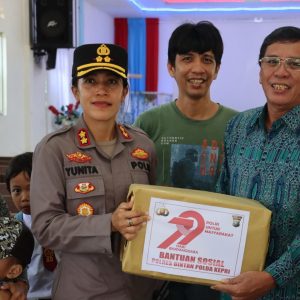 Polres Bintan Bagikan Paket Sembako dan Donor Darah Sempena HUT Bhayangkara ke-79