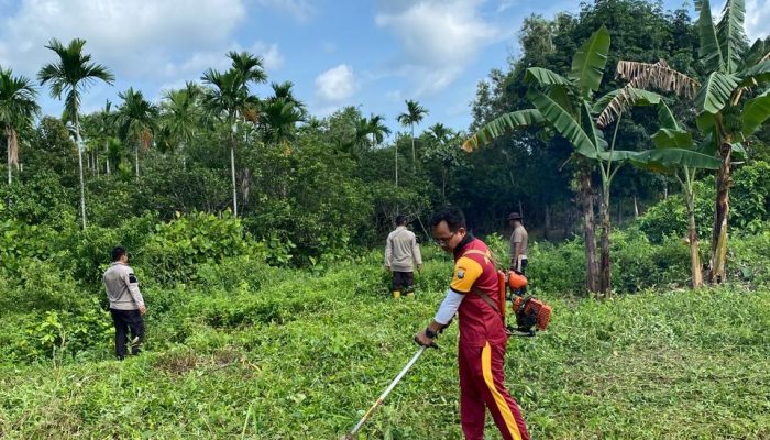 Dukung Ketahanan Pangan, Polres Natuna Goro Perluas Lahan Pertanian