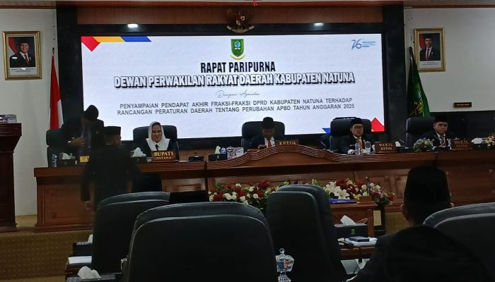 Perda Perubahan APBD Natuna Tahun Anggaran 2025, Pendapatan Turun Rp 92,1 Miliar 