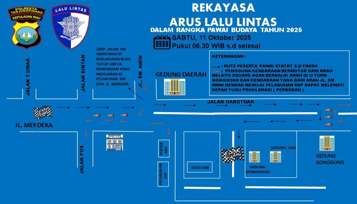 Rekayasa Lalu Lintas Atasi Kemacetan di Pawai Budaya Tepi Laut Tanjungpinang