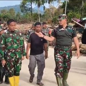 Penanganan Korban Bencana Alam, Kogabwilhan I Bangun Posko BMS di Pinang Sori Tapteng