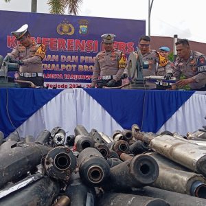 Akhir 2025, Polresta Tanjungpinang Musnahkan 392 Knalpot Brong