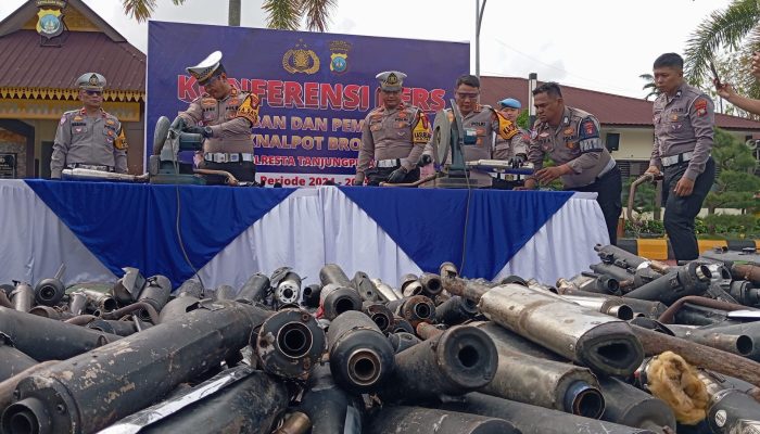 Akhir 2025, Polresta Tanjungpinang Musnahkan 392 Knalpot Brong