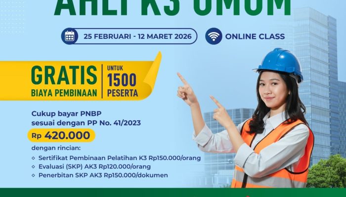 Kemnaker Buka Pelatihan Ahli K3 Umum Gratis, Tapi Dikenakan PNPB 