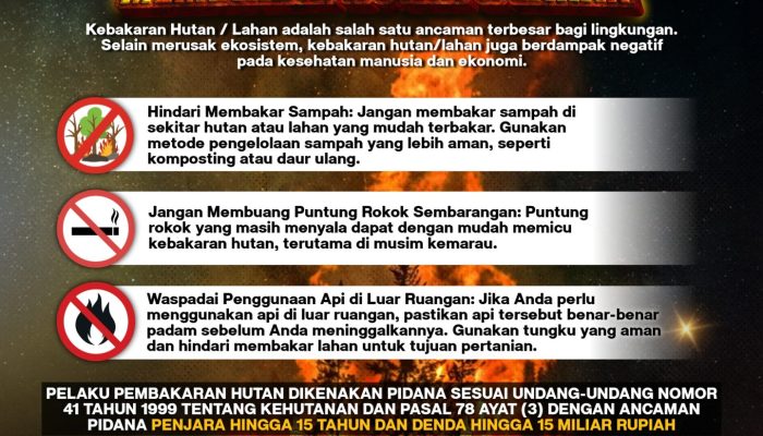 Cegah Karhutla, Polresta Tanjungpinang Keluarkan Imbauan Untuk Warga