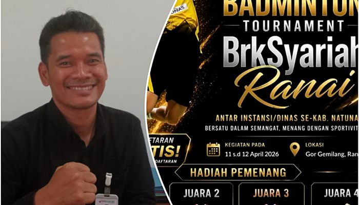 Milad Ke-60, BRK Syariah Natuna Gelar Turnamen Badminton Antar Instansi
