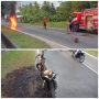 Aksi Cepat Damkar Natuna Cegah Api Meluas dari Motor Terbakar