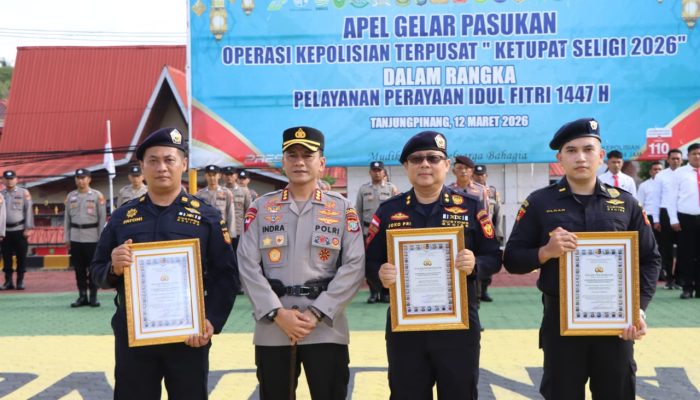 Pengungkapan Kasus Narkotika 2,7 Kg, Kapolresta Beri Penghargaan BC Tanjungpinang