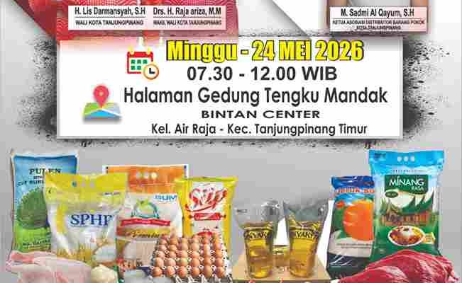 Jelang Iduladha, Pemko Tanjungpinang Akan Gelar Pasar Murah di Tengku Mandak Bincen