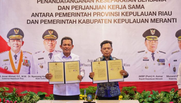 Pemprov Kepri dan Pemkab Kepulauan Meranti Teken Kerjasama Strategis Antar Daerah 