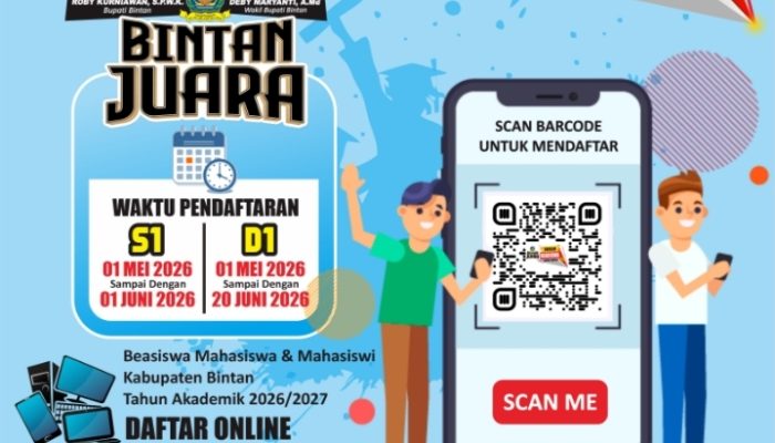 Kabar Gembira Bagi Mahasiswa Bintan, Bupati Roby Berikan Beasiswa TA 2026-2027