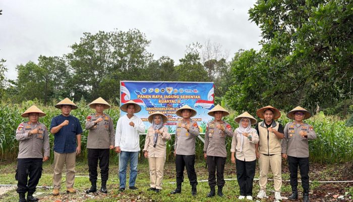 Polres Bintan Ikuti Panen Jagung dan  Peresmian Gudang Pangan Bersama Presiden 