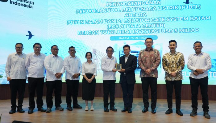 Dukung Investasi AI, BP Batam Tandatangani PJBTL dengan PT PLN Batam dan PT EGSB