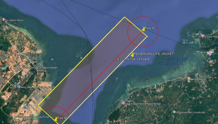 Seorang ABK KM Pasifik II Hilang di Perairan Selat Riau Bintan