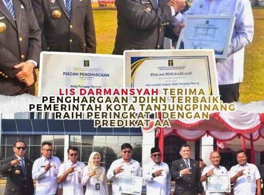 Kinerja Kelola JDIH, Pemerintah Kota Tanjungpinang Raih Peringkat I di Wilayah Kepri