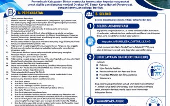 Pemkab Bintan Buka Seleksi Bakal Calon Komisaris dan Direktur BUMD PT. Bintan Karya Bahari