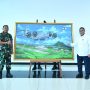 Lukisan Pesawat Airbus A400M Karya Danlanud RSA Hiasi VVIP Room Bandara Natuna
