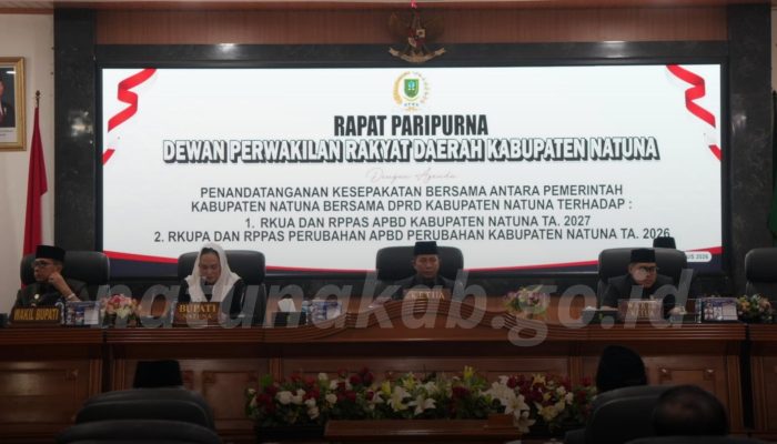 DPRD bersama Pemkab Natuna Teken Kesepakatan KUA-PPAS APBD 2027 dan Perubahan APBD 2026 