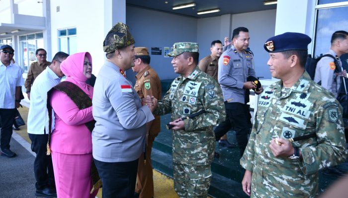 Perkuat Sinergi Wilayah Perbatasan, Danlanud RSA Sambut Kedatangan Kapolda Kepri 