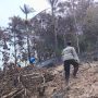 Bhabinkamtibmas Polsek Palmatak Padamkan Sisa Api di Kebun Warga