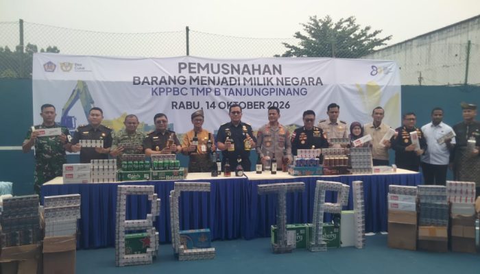 BC Tanjungpinang Musnahkan BMMN Senilai Rp4,3 Miliar